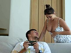 i couldn't resist stepmom's huge tits squirting pussy so i fucked her deep pov