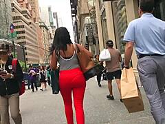 Hidden Camera Captures Cute Ebony's Beautiful Chocolate Ass Up Close