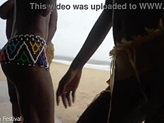 Wow! Ebony tribe witches shake big tits in rain dance!