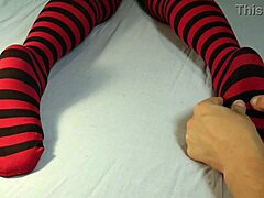 Hey check those sexy milf soles getting massaged tickled after sock striptease 😜👣