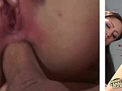 Adorable Skinny Brunette Flashes Tits Gets Ass Licked Fucked Doggystyle Cowgirl