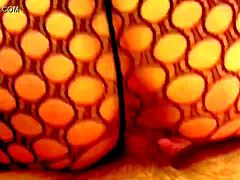 sexy girl in fishnets thong spreads asshole for monster cock anal pounding, feel it?