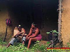 stepmother showed me her naked body and gets her juicy wet pussy deeply fucked after bush hunting