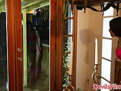 tattooed pierced nipple babe's pussy drilled deep in lingerie storyline