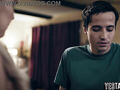 young stepson and stepdad doubleteam milf stepmom's big tits and ass