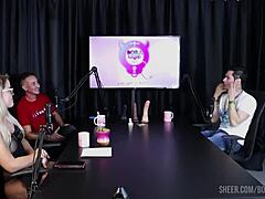 Jow jow casts bruna carlos in sheer red lingerie tease.