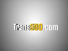 Freaky shemale strokes big cock then fucks ass with toys wildly