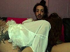 Madame snow's big ass milf twerks in lingerie while milking huge cock with wet blowjob.