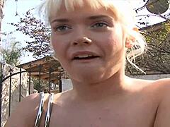 blonde teen rides massive cock deep till sticky facial covers her pretty face