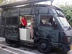 imagine pounding granny's juicy pussy in city trailer bts cumshot!