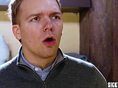 joshua lewis jerks huge cock on lauren phillips big tits!!