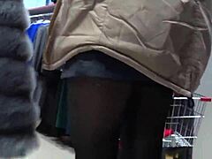 A Voyeur Spies Gorgeous Russian Ass in Pantyhose Fitting Room Peek!