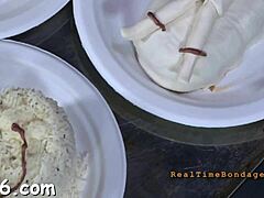 These sexy slaves endure rough bondage and licking punishment