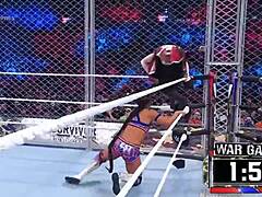 Female wrestlers battle fiercely in survivor series 2022 wargames