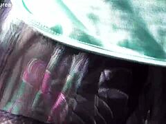 Does this hairy mature's see-through dress reveal her chubby beaver for outdoor flashing thrills?