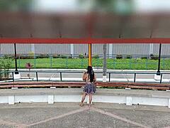 damn this slutty lady skips boyfriend for stranger's passionate doggy at mall 🏬🔥