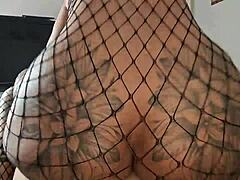 muscular milf with big tits squirts during assfucking and rimjob