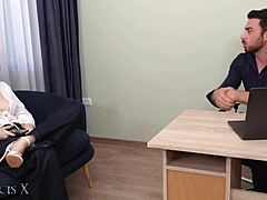 hey boss, you punishing this 18yo blonde secretary rough on desk?