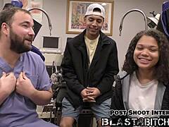 michelle anderson moans as twin fingers and fucks her shaved pussy backstage