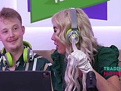 two curvy co-workers slip into lingerie for steamy lunch break massage fun