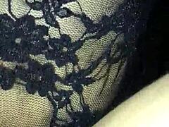 Fucking my sexy girlfriend's ass with buttplug while she wears lingerie and cums hard