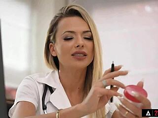 Gorgeous Nurse Shalina Devine Delivers DP Fuck at Sperm Donor Office.