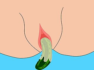 Summer’s hentai squirt with cucumber toy