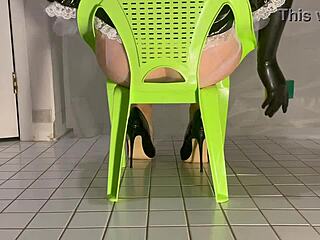 PVC maid in daring passion