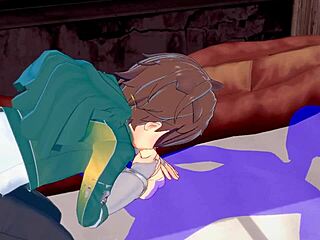 kazuma gets blowjob with cum in mouth